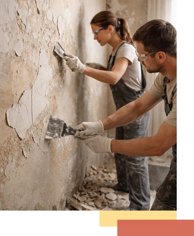 Снятие старой шпаклевки и подготовка поверхностей в Гуково