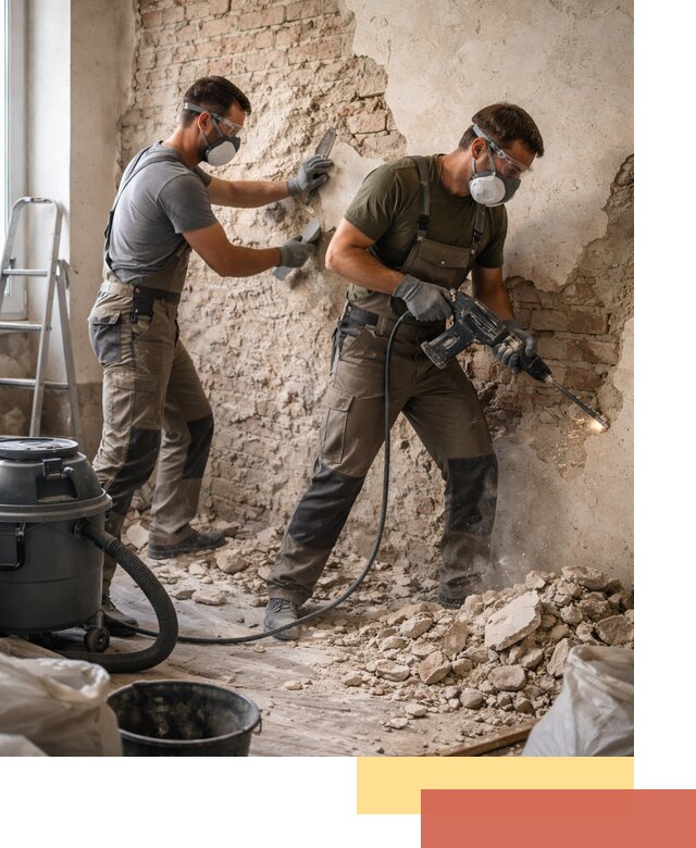 Демонтаж штукатурки со стен в Гуково быстро и аккуратно