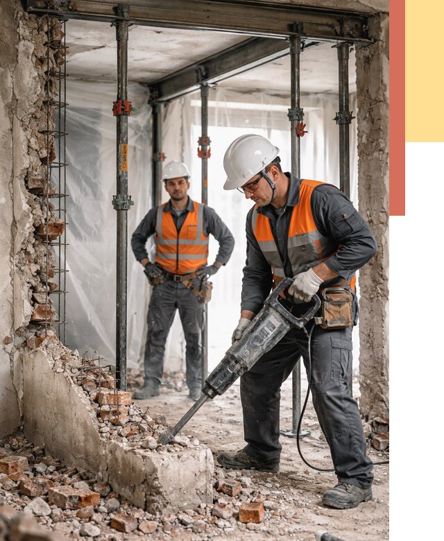 Снос несущих стен в Гуково от 10523 руб. — демонтаж несущей стены под ключ | ОТДЕЛОЧНИК-Гкв