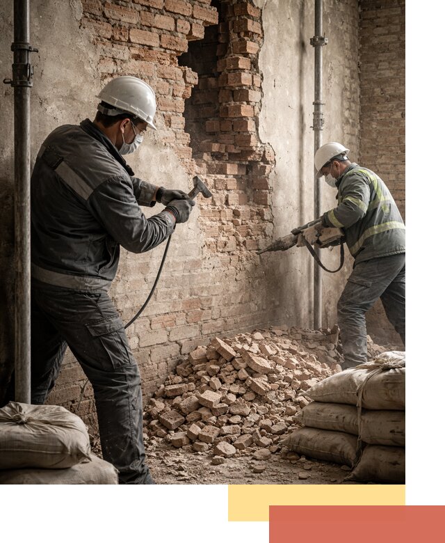 Демонтаж кирпичных стен в Гуково быстро и безопасно