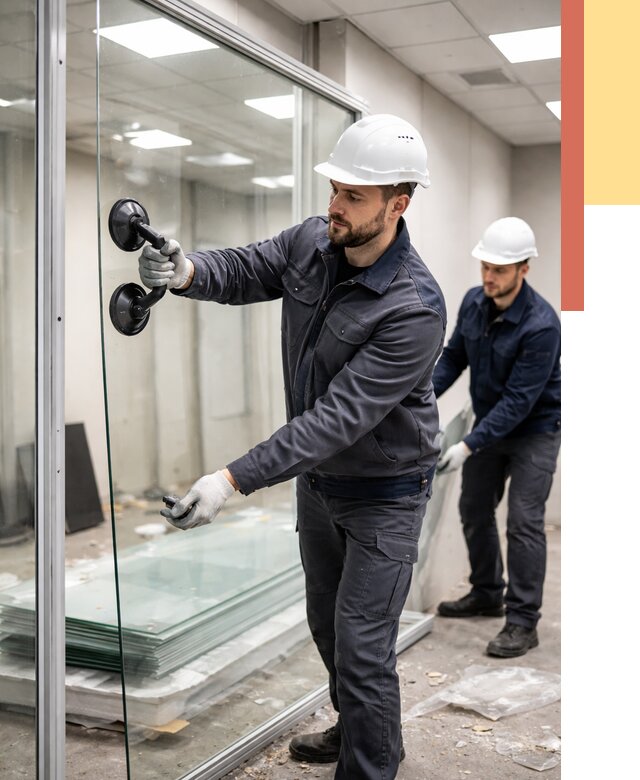 Демонтаж стеклянных перегородок в Гуково от 3285 руб. — быстро и недорого | ОТДЕЛОЧНИК-Гкв