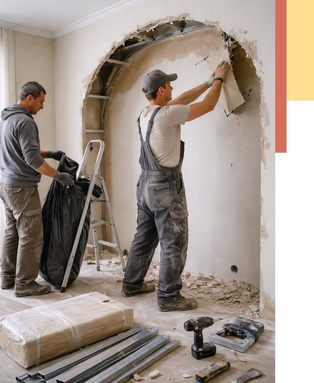 Демонтаж арки из гипсокартона в Гуково от 3593 руб. — услуги под ключ | ОТДЕЛОЧНИК-Гкв