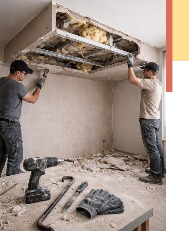 Демонтаж короба из гипсокартона в Гуково от 1560 руб. — быстро и недорого | ОТДЕЛОЧНИК-Гкв