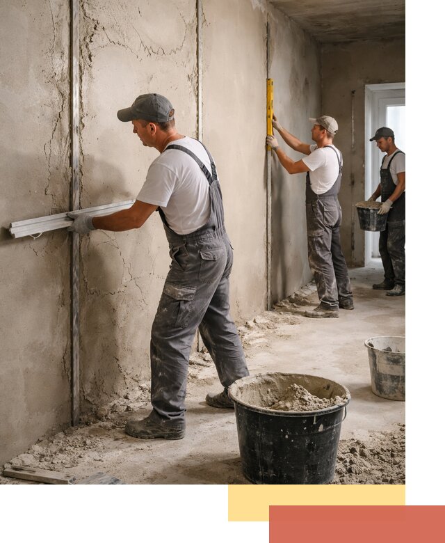 Штукатурка стен по маякам в Гуково — точная и ровная поверхность