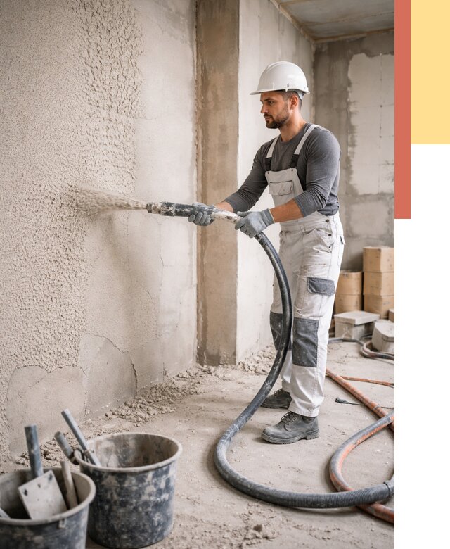 Машинная штукатурка стен в Гуково под ключ от 6673 руб./м2 | ОТДЕЛОЧНИК-Гкв