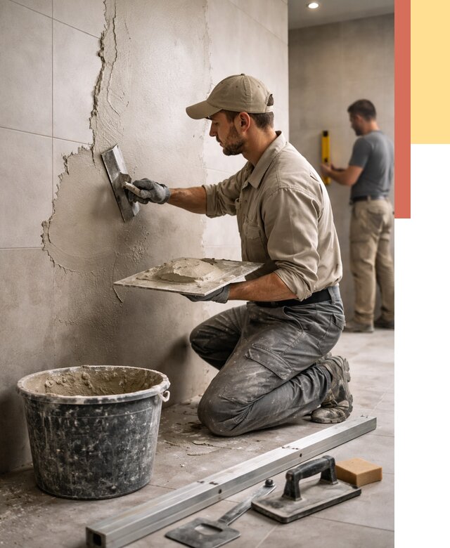 Штукатурка стен в ванной в Гуково от 4620 руб./м² — выравнивание под ключ | ОТДЕЛОЧНИК-Гкв