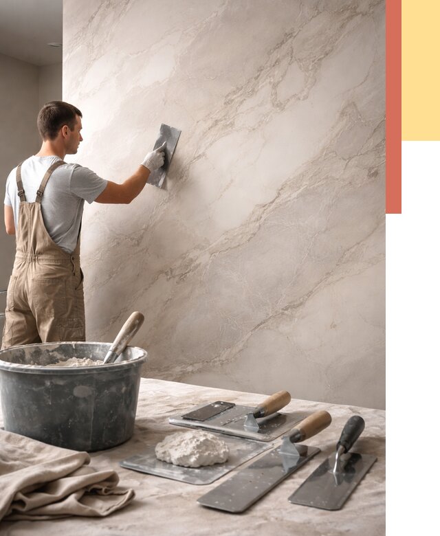 Декоративная штукатурка под мрамор в Гуково от 2874 руб./м² — быстро и недорого | ОТДЕЛОЧНИК-Гкв