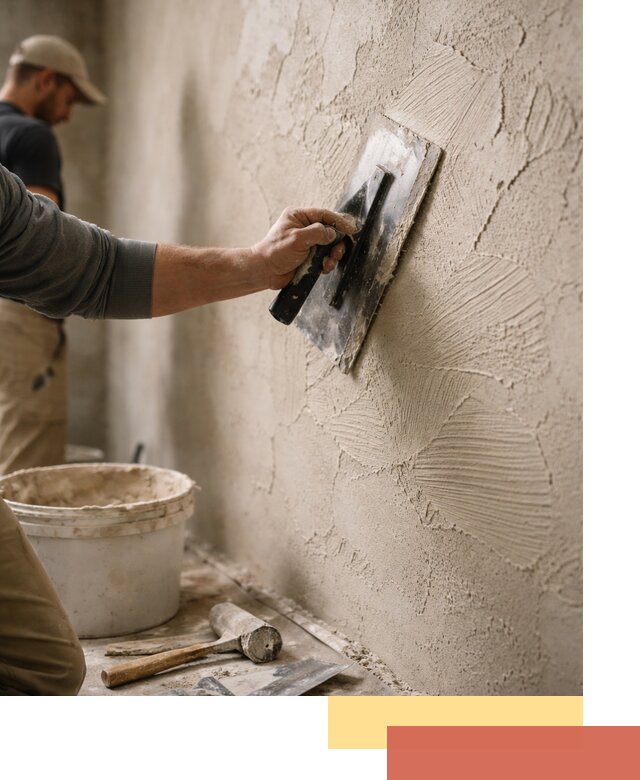 Фактурная штукатурка стен в Гуково — монтаж, отделка, реставрация