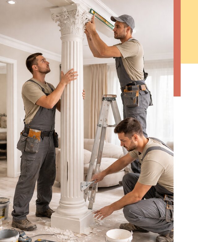 Установка декоративных колонн в Гуково от 12319 руб. под ключ | ОТДЕЛОЧНИК-Гкв