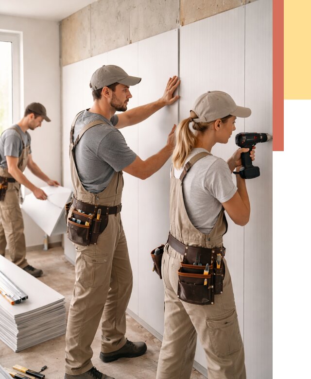 Монтаж ПВХ панелей на стены в Гуково от 462 руб/м2 — быстро и недорого | ОТДЕЛОЧНИК-Гкв