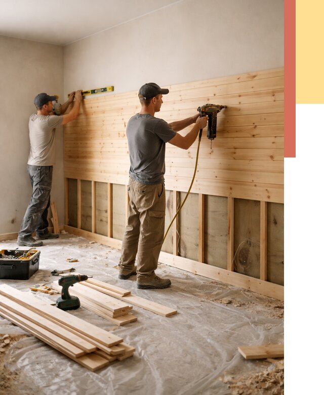 Монтаж деревянной вагонки на стены в Гуково от 7700 руб. | Услуги монтажа вагонки | ОТДЕЛОЧНИК-Гкв