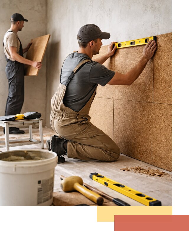 Монтаж пробковых панелей на стены в Гуково быстро и качественно