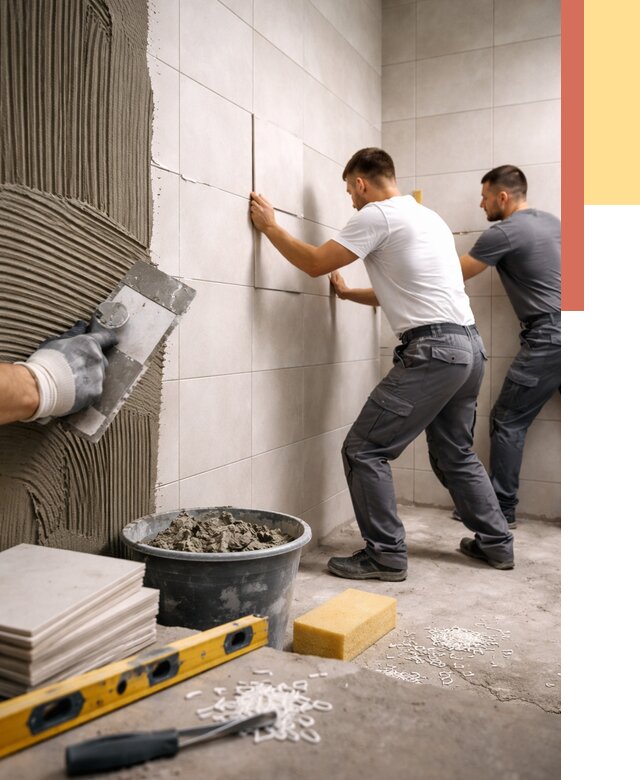 Укладка плитки на стены в Гуково от 873 руб. — качественно и недорого | ОТДЕЛОЧНИК-Гкв