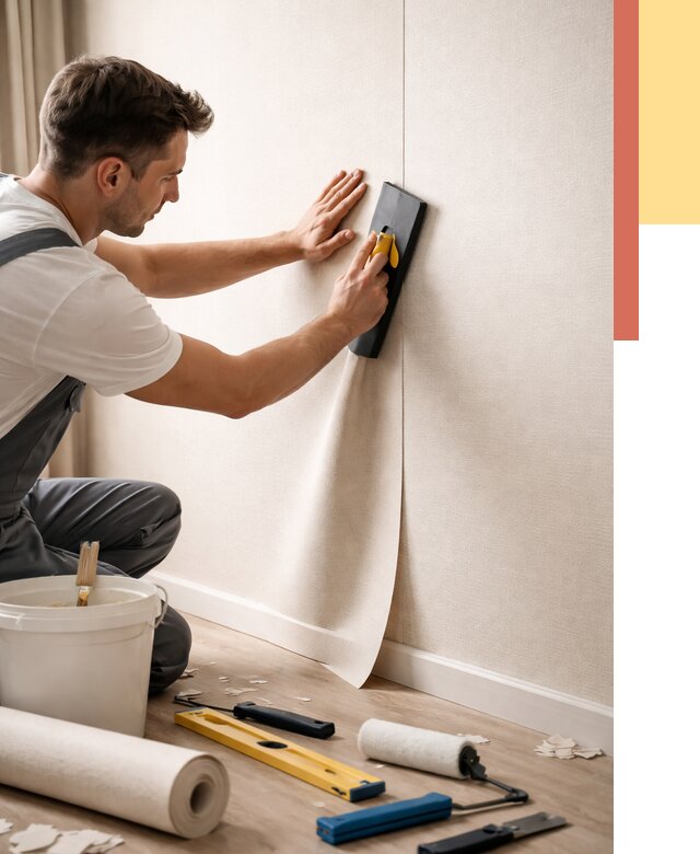 Поклейка виниловых обоев в Гуково от 4620 руб. | Быстро и недорого — ОТДЕЛОЧНИК-Гкв