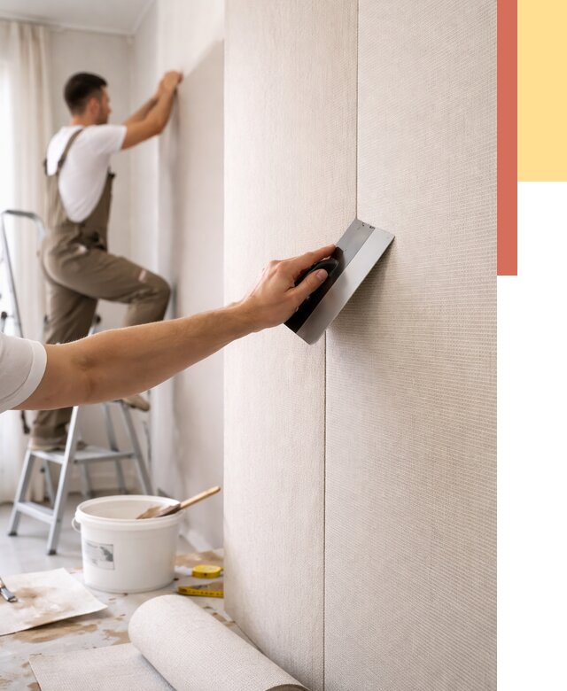 Поклейка текстильных обоев в Гуково от 4620 руб. под ключ | ОТДЕЛОЧНИК-Гкв