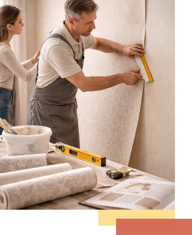 Поклейка обоев с подбором рисунка в Гуково