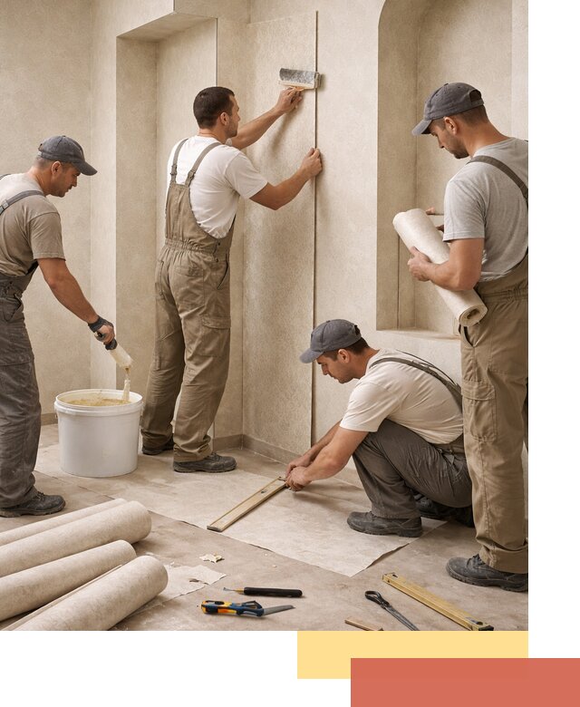 Поклейка обоев на сложные стены и неровные поверхности в Гуково