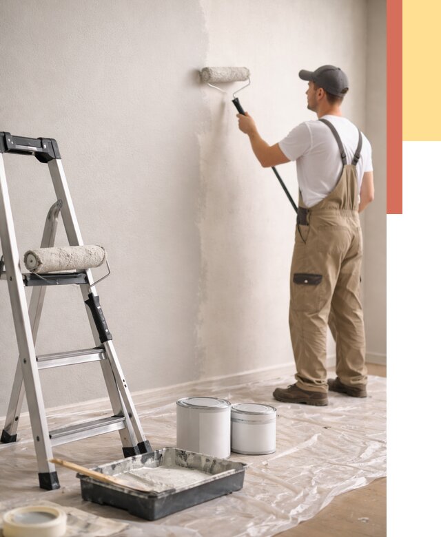 Покраска стен латексной краской в Гуково от 4620 руб. за м2 | ОТДЕЛОЧНИК-Гкв