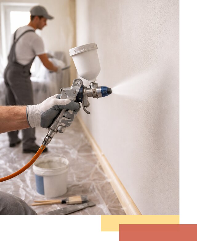 Покраска стен краскопультом в Гуково быстро и качественно