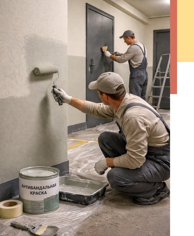 Покраска стен антивандальной краской в Гуково от 4620 руб./м² под ключ | ОТДЕЛОЧНИК-Гкв