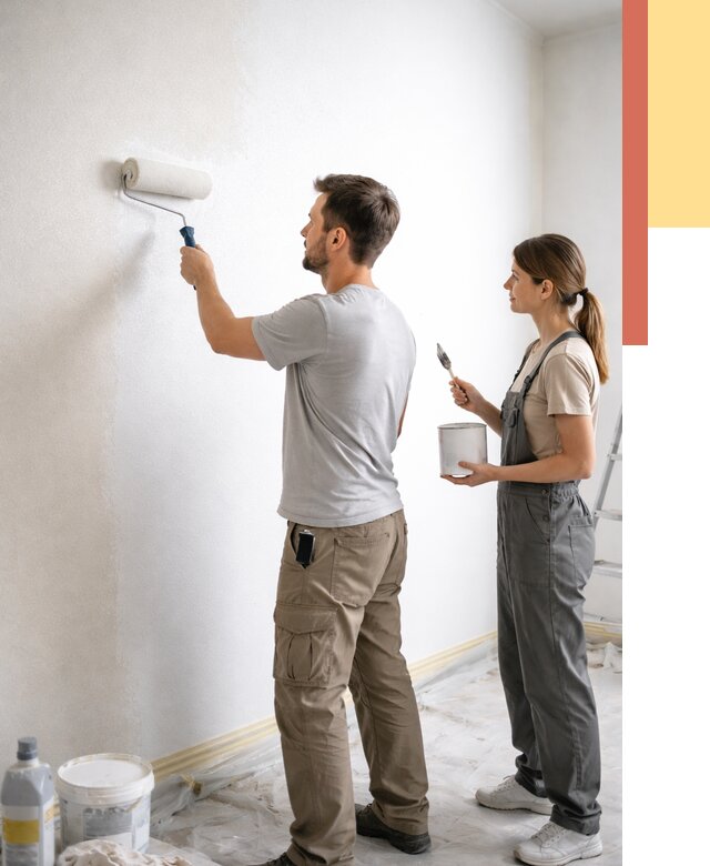 Окраска стен по стеклохолсту в Гуково от 4620 руб/м² под ключ | ОТДЕЛОЧНИК-Гкв