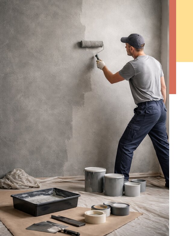 Покраска стен под бетон в Гуково от 667 руб. за м2 — быстро и недорого | ОТДЕЛОЧНИК-Гкв