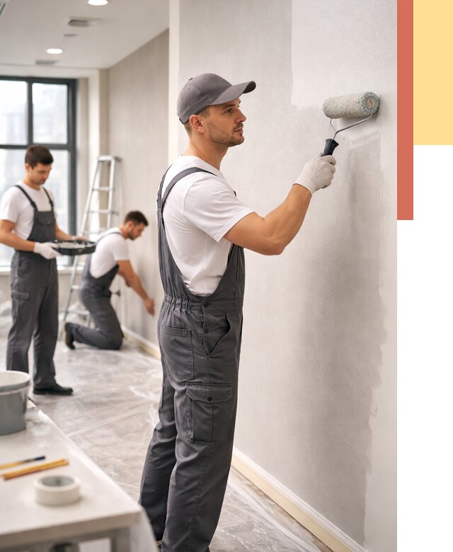 Покраска стен в офисе в Гуково от 8726 руб. — быстро и недорого | ОТДЕЛОЧНИК-Гкв