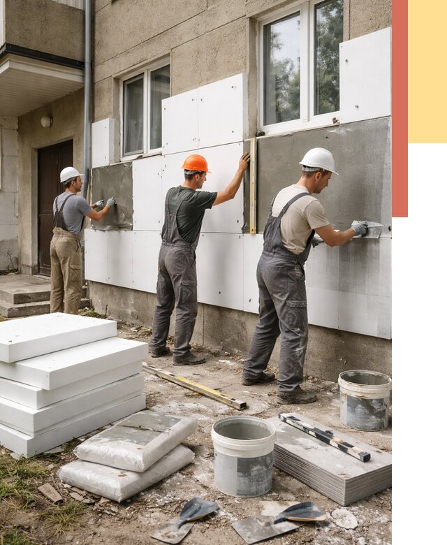 Утепление стен пенопластом в Гуково от 1797 руб. — недорого и под ключ | ОТДЕЛОЧНИК-Гкв