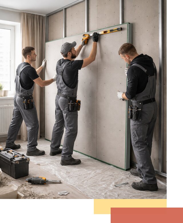 Шумоизоляция стен панелями ЗИПС в Гуково для жилых и коммерческих помещений