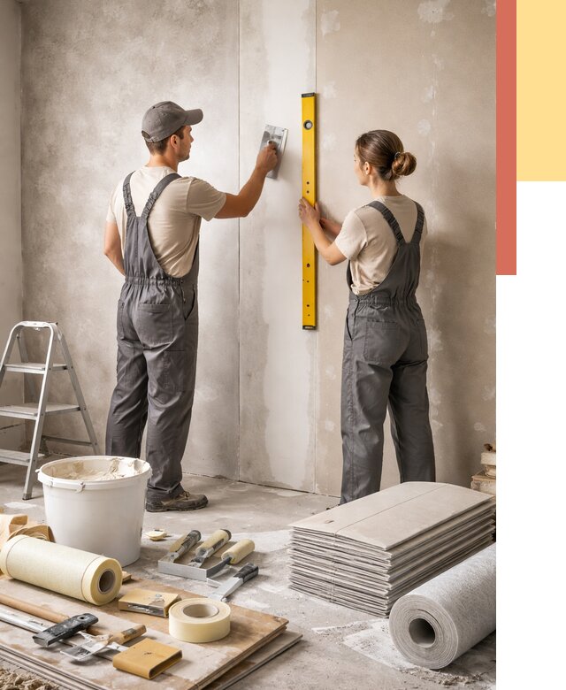 Отделка стен в Гуково от 1540 руб/м² — недорого, быстро, под ключ | ОТДЕЛОЧНИК-Гкв