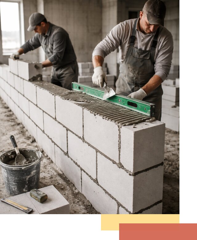 Кладка перегородок из газобетона в Гуково быстро и качественно