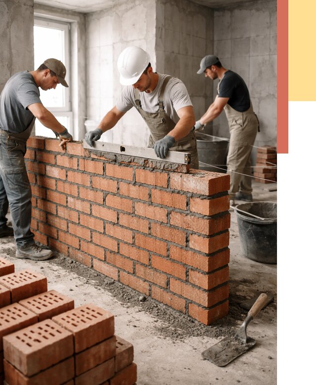 Кладка перегородок из кирпича в Гуково от 3593 руб. за м² | ОТДЕЛОЧНИК-Гкв