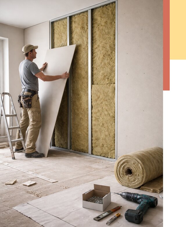 Перегородка из гипсокартона с шумоизоляцией в Гуково от 3203 руб. | ОТДЕЛОЧНИК-Гкв