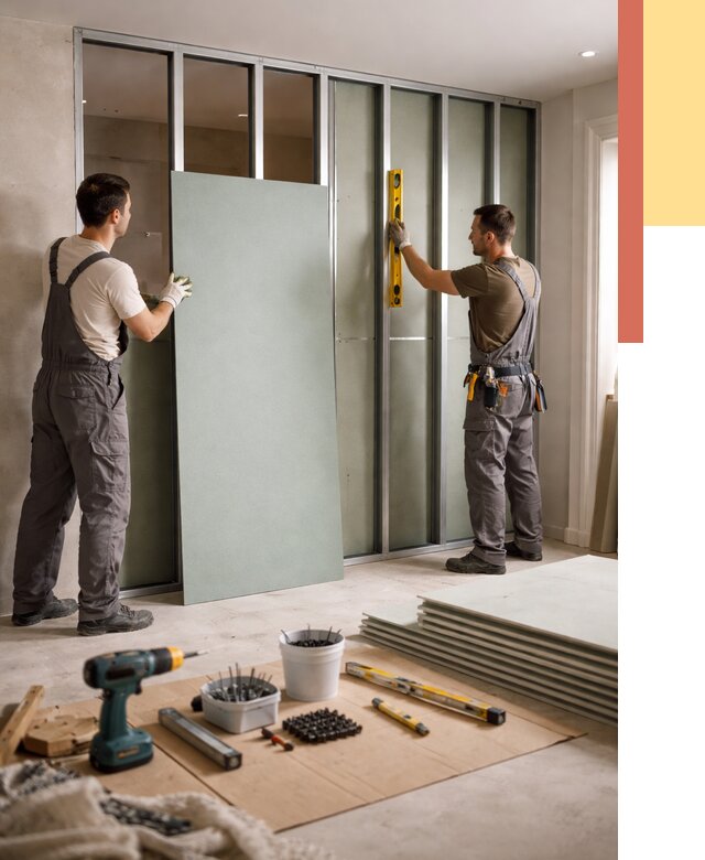 Перегородка из влагостойкого гипсокартона в Гуково от 4928 руб. — монтаж под ключ | ОТДЕЛОЧНИК-Гкв