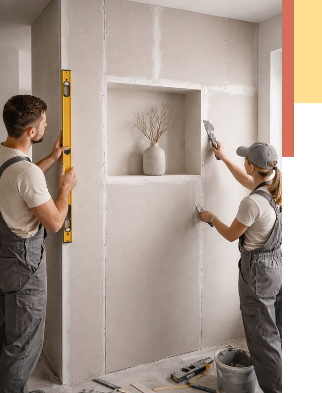 Перегородка из гипсокартона с нишей в Гуково от 3336 руб. под ключ | ОТДЕЛОЧНИК-Гкв