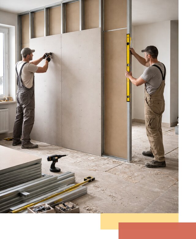 Зонирующая перегородка из гипсокартона под ключ в Гуково