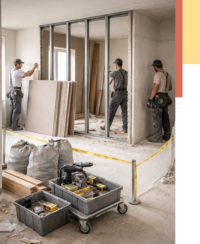 Перенос гипсокартонной перегородки в Гуково под ключ от 4620 руб. | Демонтаж и монтаж – ОТДЕЛОЧНИК-Гкв