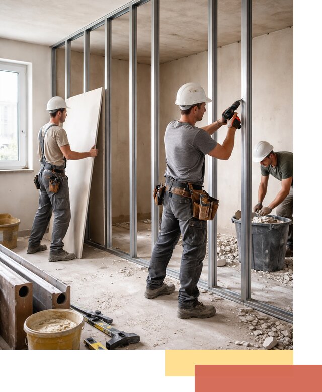 Перенос гипсокартонной перегородки в Гуково профессионально и быстро