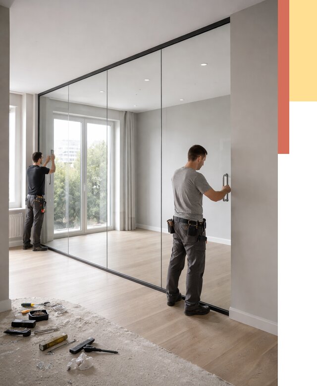 Изготовление стеклянных перегородок в Гуково от 12679 руб. под ключ | ОТДЕЛОЧНИК-Гкв