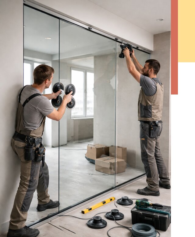 Монтаж стеклянных перегородок в Гуково от 6673 руб. | ОТДЕЛОЧНИК-Гкв