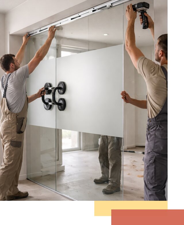 Матовые стеклянные перегородки под ключ в Гуково