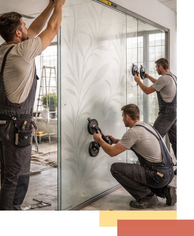 Стеклянные перегородки с рисунком на заказ в Гуково