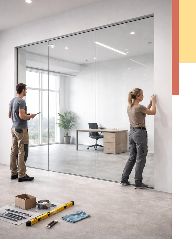 Перегородки из закаленного стекла в Гуково от 9753 руб. под ключ | ОТДЕЛОЧНИК-Гкв