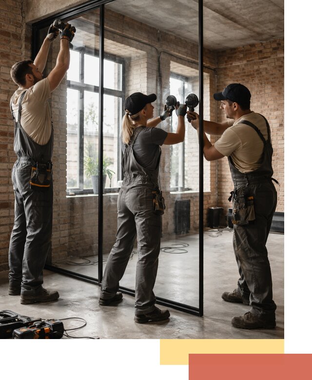 Стеклянные перегородки лофт — изготовление и монтаж в Гуково