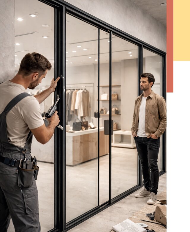 Стеклянные перегородки для магазинов в Гуково от 8418 руб. под ключ | ОТДЕЛОЧНИК-Гкв