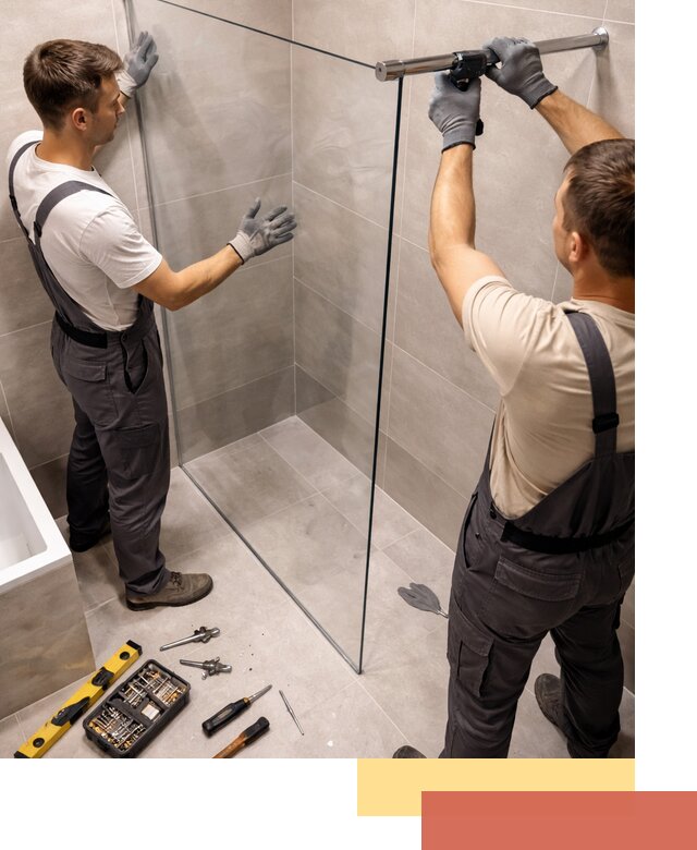 Стеклянные перегородки для душа в Гуково — изготовление и монтаж