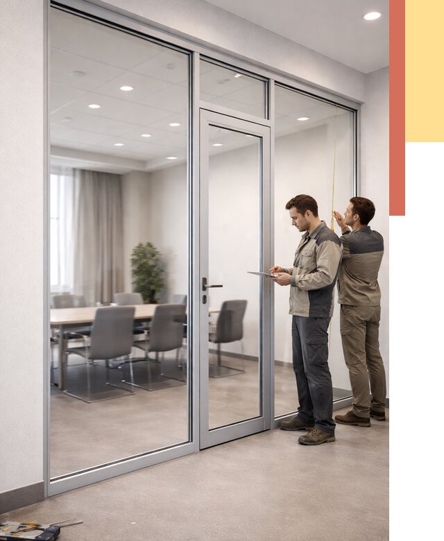 Установка и монтаж алюминиевых перегородок со стеклом в Гуково от 8418 руб. | ОТДЕЛОЧНИК-Гкв