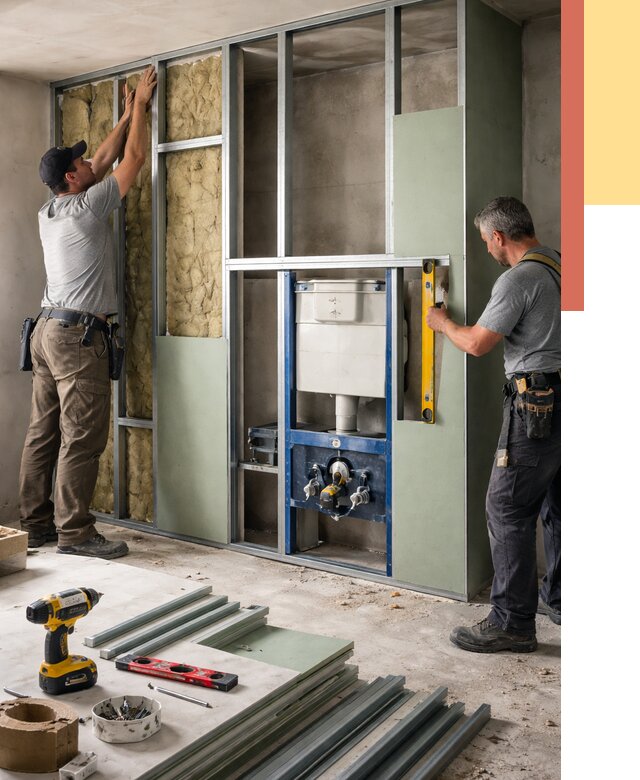 Установка сантехнических перегородок в Гуково от 8726 руб. | ОТДЕЛОЧНИК-Гкв