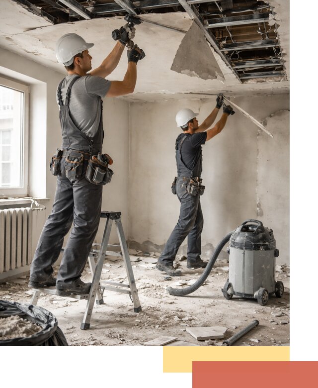 Демонтаж гипсокартонного потолка в Гуково быстро и аккуратно