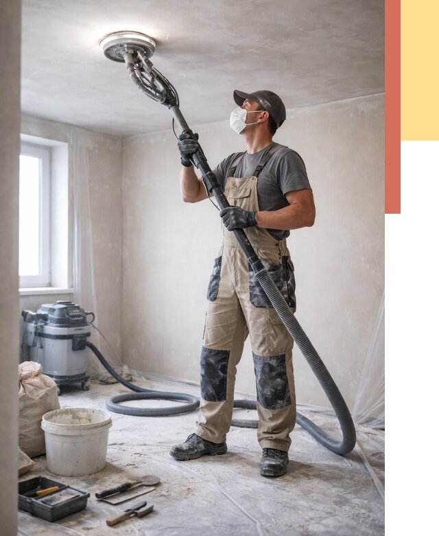 Шлифовка потолка в Гуково от 3593 руб. — услуги шлифования потолка | ОТДЕЛОЧНИК-Гкв